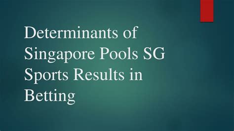 singapore pools sg sports results